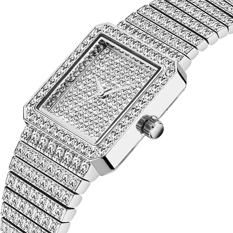 Ladies Gold Square Watch