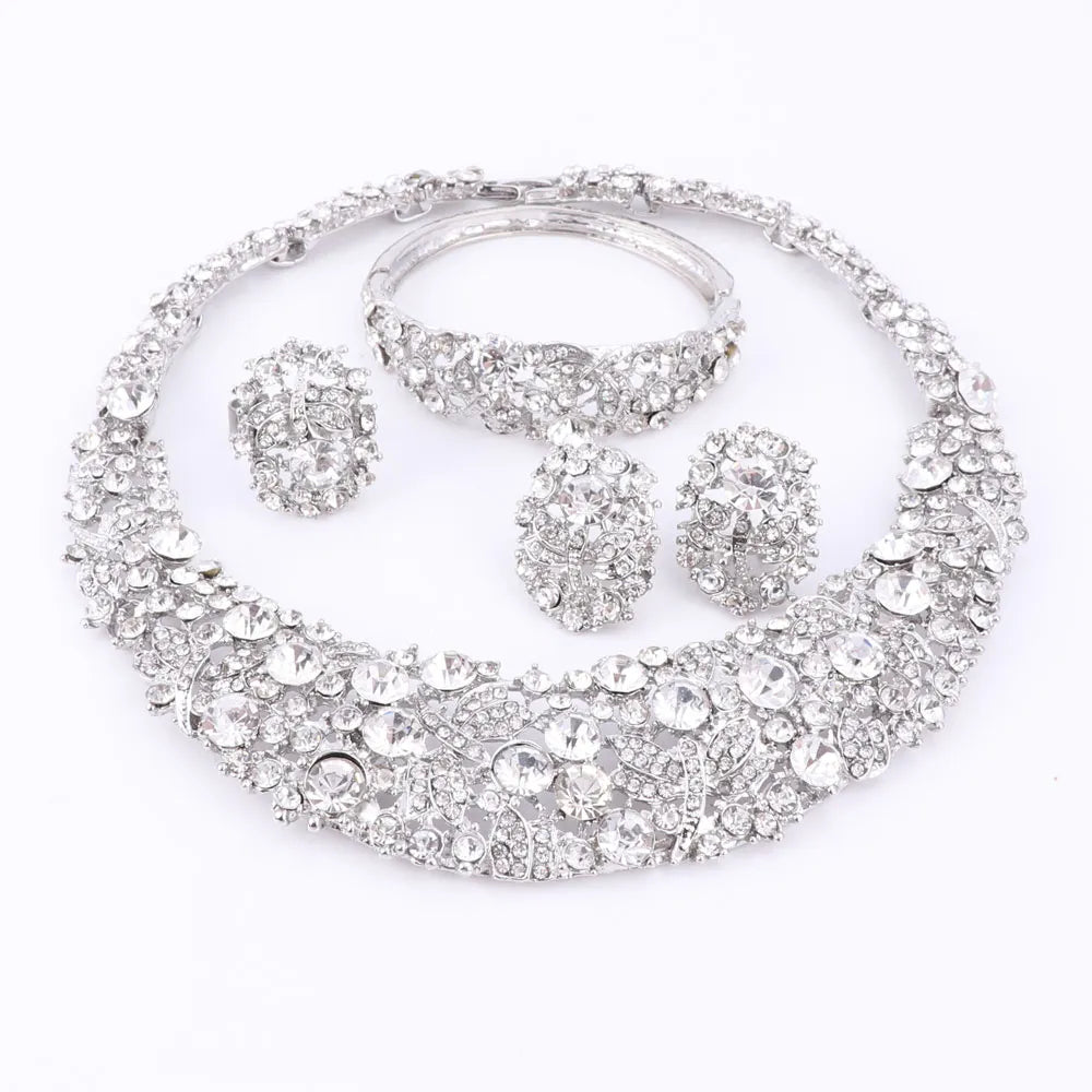 Nigerian  African Beads  Crystal Necklace Sets