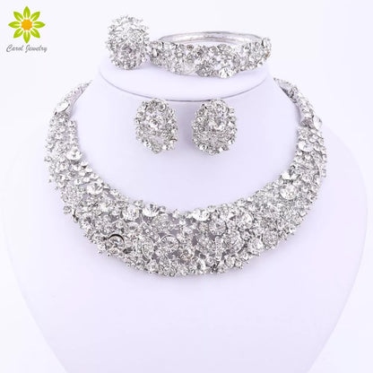 Nigerian  African Beads  Crystal Necklace Sets