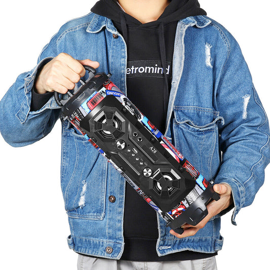 Bass Wireless Boombox with Radio Bluetooth Speakers